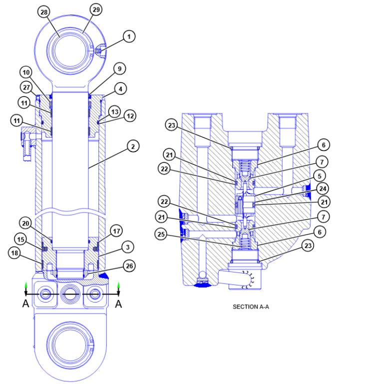 Caterpillar M315F Cylinder, Stabilizer